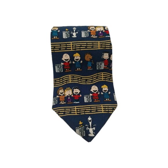 Peanuts Necktie Karaoke Kids 100% Silk Tie Multi-colored - Picture 1 of 5